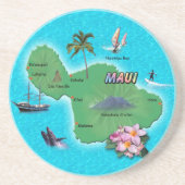 Maui Map Getränkeuntersetzer (Vorne)