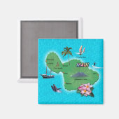 Maui Map Magnet (Vorderseite/Rückseite)