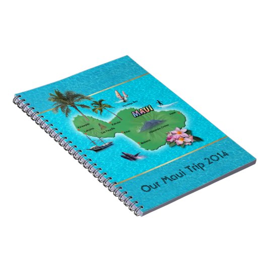 Maui Map Notebook Notizblock (Rechte Seite)