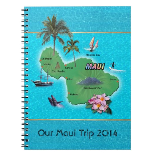 Maui Map Notebook Notizblock (Vorderseite)