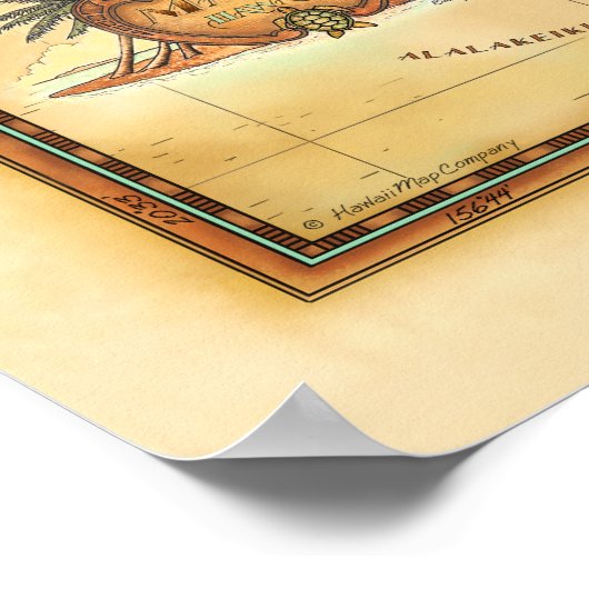 Maui Map Poster (Ecke)