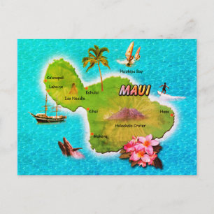 Maui Map Postkarte