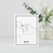 Maui Map Postkarte (Stehend Vorderseite)