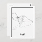 Maui Map Postkarte (Vorne/Hinten)
