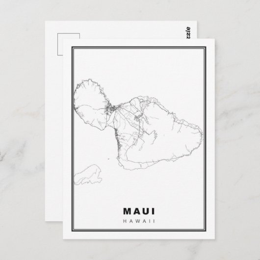Maui Map Postkarte (Vorne/Hinten)