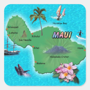 Maui Map Sticker