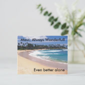 Maui, Maui, immer wundervoll, noch besser alleine Postkarte (Stehend Vorderseite)