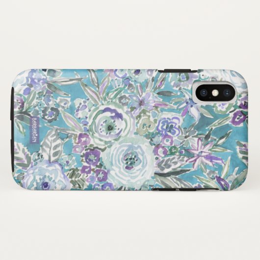 MAUI MINDSET Mystic Violet Aqua Floral Case-Mate iPhone Hülle (Rückseite (Horizontal))