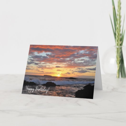 Maui Orange Sunset Geburtstag Karte (Vorderseite)
