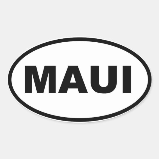 Maui Ovaler Aufkleber (Vorderseite)