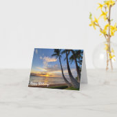 Maui Palm Trees und Sunset Karte (Gelbe Blume)