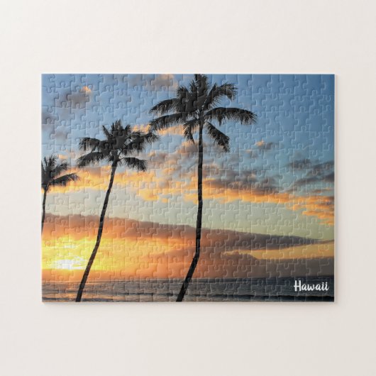 Maui Palm Trees und Sunset Puzzle (Horizontal)