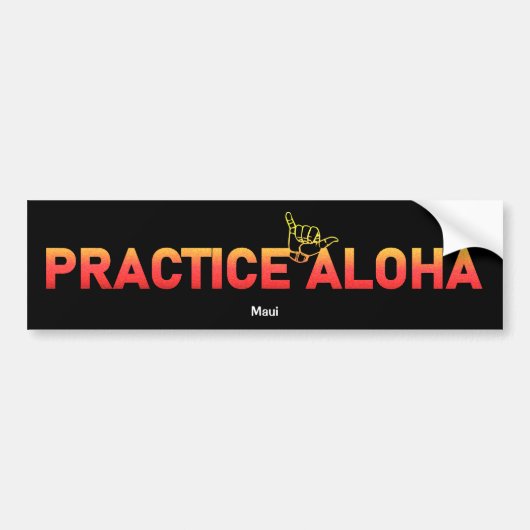 Maui Practice Aloha Lava Shaka (Hang locker) Autoaufkleber (Vorne)