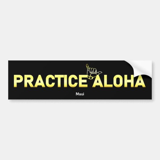 Maui praktiziert Aloha Golden Shaka (Hang locker) Autoaufkleber (Vorne)