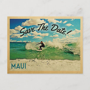 Maui Save the Date Hawaii Surfing Ankündigungspostkarte