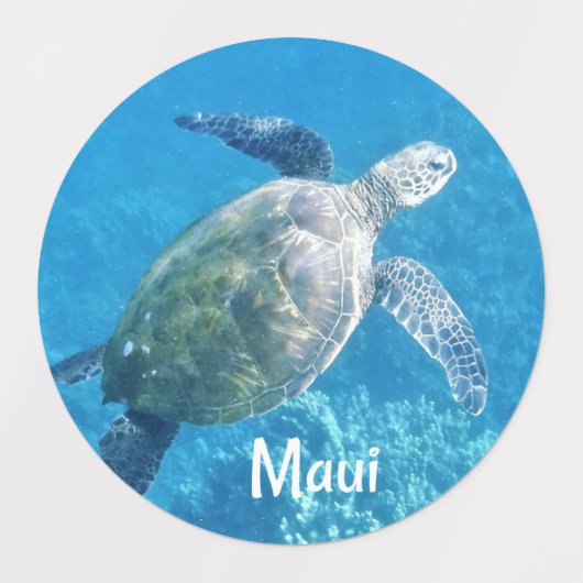 Maui Sea Turtle Etiketten (Design 1)