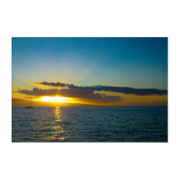 Maui Sonnenuntergang mit Katamaran Acryl Wandkunst