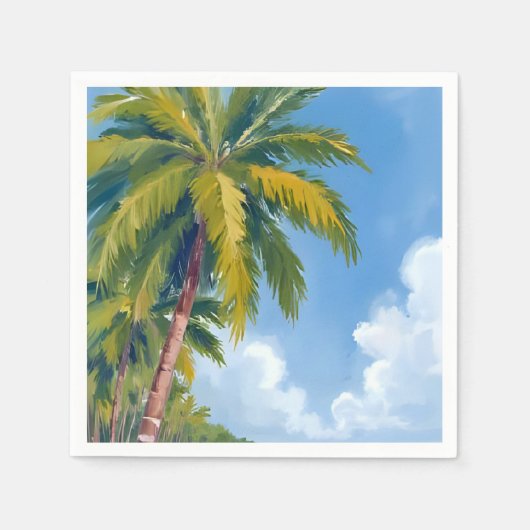 Maui-Strand-Palmen-Malerei Serviette (Vorderseite)