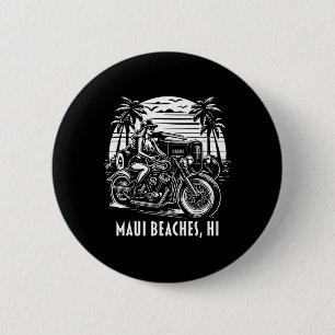 Maui-Strände Hawaii-Motorrad Hotrod Vintage-Design Button
