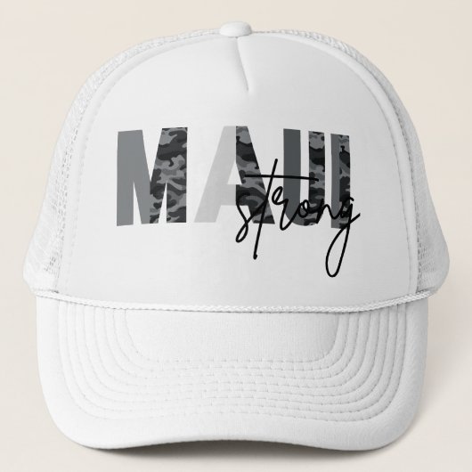 Maui Strong Gray Army Pattern Trucker Hat Truckerkappe (Vorderseite)