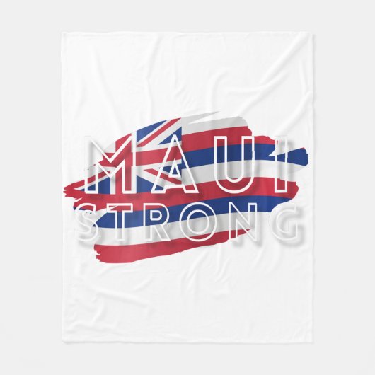 Maui Strong Hawaiian Flag Fleece Blanket (Vorderseite)