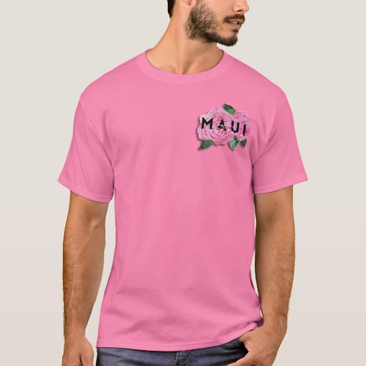 Maui Strong Lokelani Blume pink T-Shirt (Vorderseite)