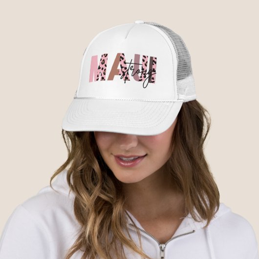 Maui Strong Pastel Pink Cougar Pattern Trucker Hat Truckerkappe (Beispiel)