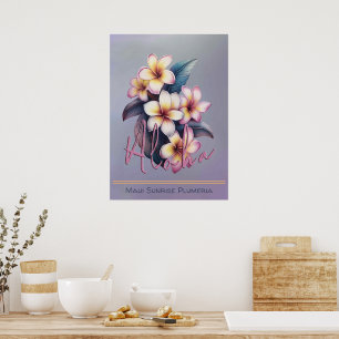 Maui Sunrise Plumeria Poster
