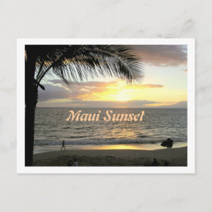 Maui Sunset, Beach Walker Postcard Postkarte