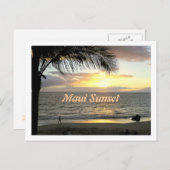 Maui Sunset, Beach Walker Postcard Postkarte (Vorne/Hinten)