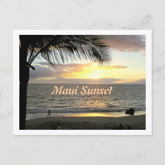 Maui Sunset, Beach Walker Postcard Postkarte (Vorderseite)