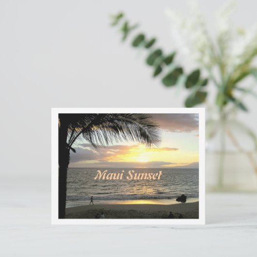 Maui Sunset, Beach Walker Postcard Postkarte (Stehend Vorderseite)