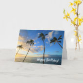 Maui Sunset mit Palmen Tree Grußkarte Karte (Gelbe Blume)