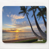 Maui Sunset und Palmen Mousepad (Vorne)