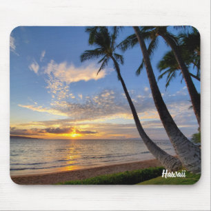Maui Sunset und Palmen Mousepad