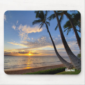 Maui Sunset und Palmen Mousepad