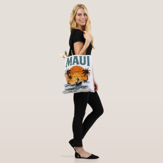 Maui Surf Vibes – Retro Hawaii Sonnenuntergang Des Tasche
