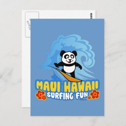 Maui Surfing Panda Postkarte (Vorne/Hinten)