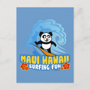 Maui Surfing Panda Postkarte
