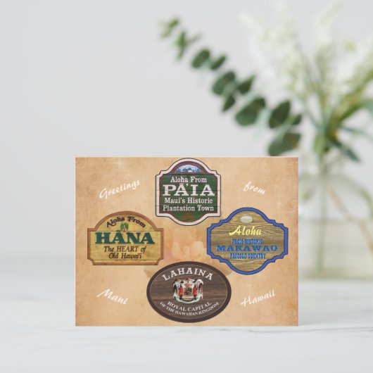 Maui Towns  Postkarte (Stehend Vorderseite)