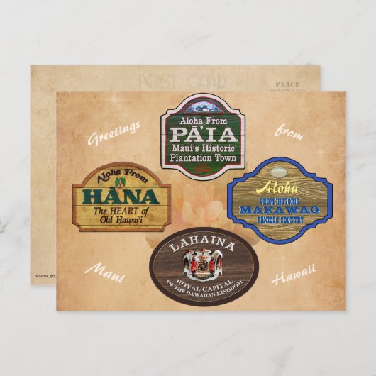 Maui Towns Postkarte (Vorne/Hinten)