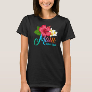Maui Urlaub mit hawaiianischem tropischen Hibiskus T-Shirt