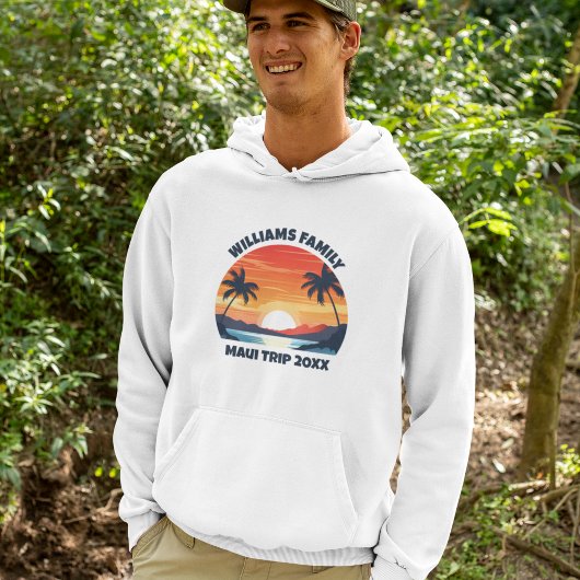 Maui Vacation Cool Sonnenaufgang Palmen Custom Hoodie