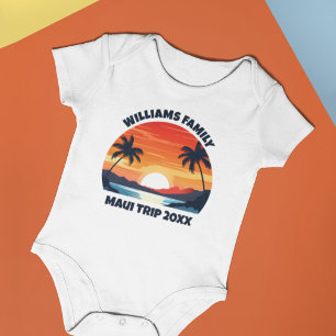 Maui Vacation Sunrise Palmen Bäume Personalisiert Baby Strampler