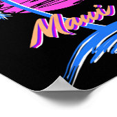 Maui Vaporwave Synth Outrun Sunset 80er Beach Retr Poster (Ecke)