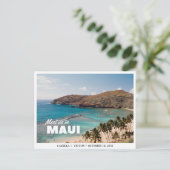 Maui Wedding Beach Save the Date Postcard Postkarte (Stehend Vorderseite)