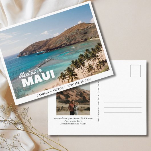 Maui Wedding Beach Save the Date Postcard Postkarte