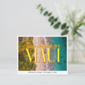 Maui Wedding Save the Date Retro Hawaii Postkarte (Stehend Vorderseite)