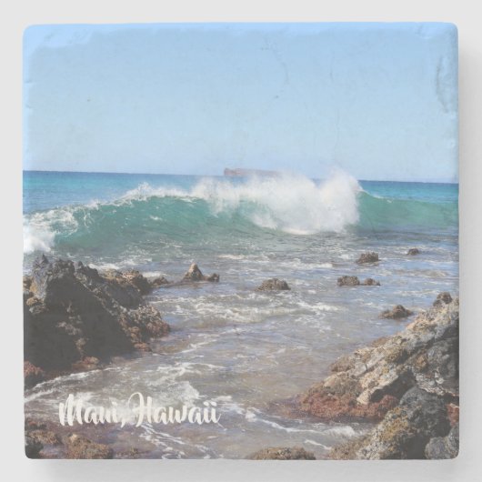 Maui-Welle auf geheimem Strand-Untersetzer Steinuntersetzer (Vorderseite)