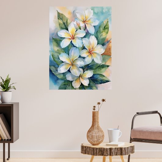 Maui White Plumeria Poster (Wohnzimmer 3)